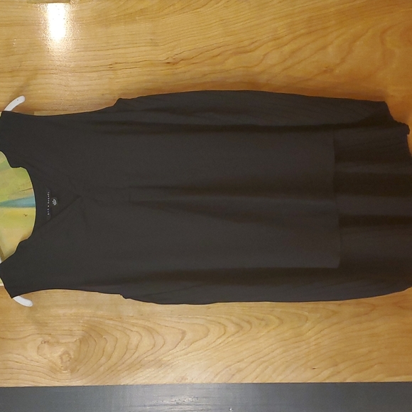 Zac & Rachel sheer pleated back, black, sleeveless tunic blouse - Picture 4 of 11